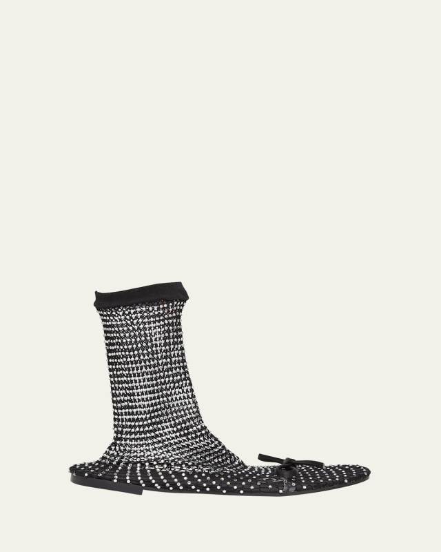Leopold Embellished Mesh Bootie Flats